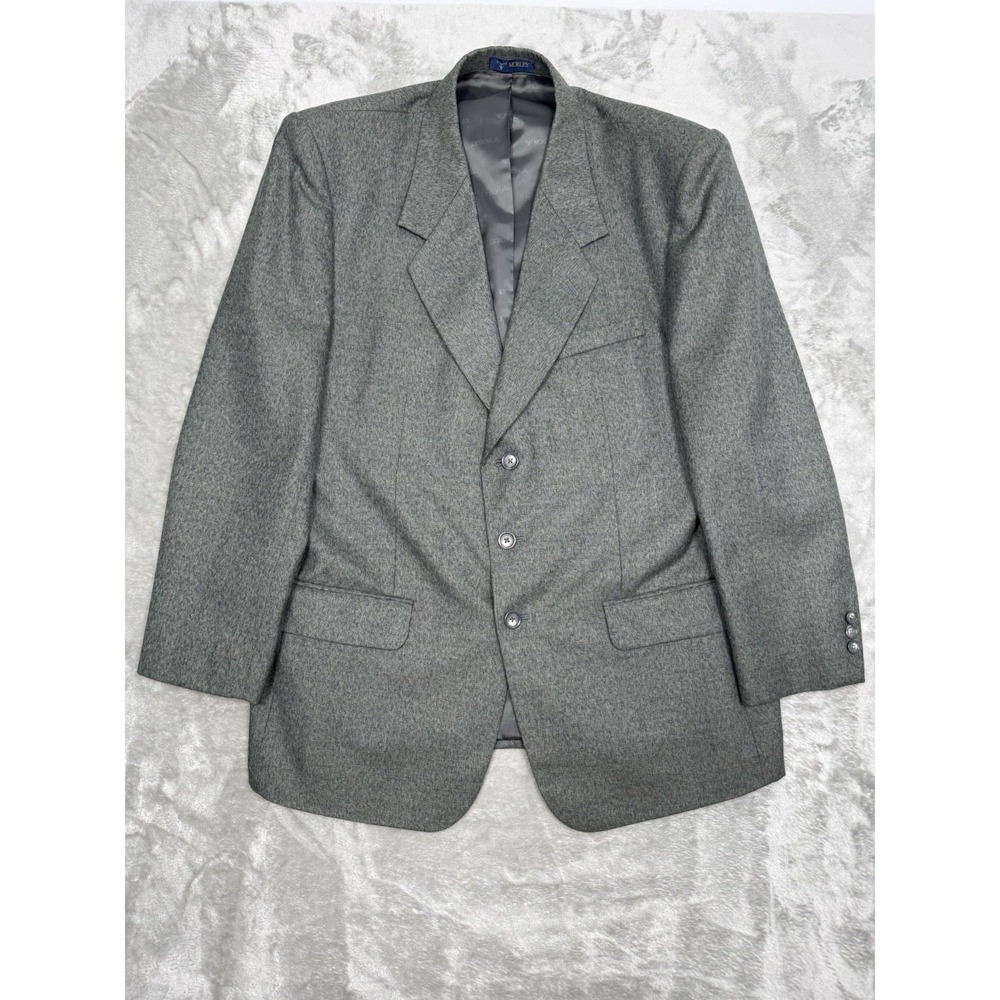 Morley‎ England Green Wool Blazer Jacket Mens 48R Sport Coat Casual Vintage 90s
